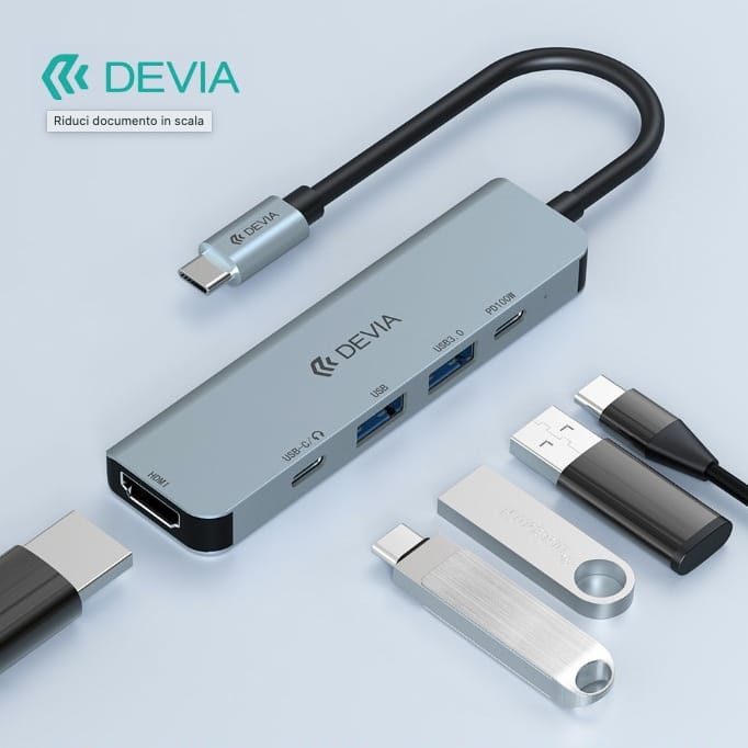 001.jpg HUB 5 in 1 USB2+C+PD 100W+HDMI 4K - Image 1