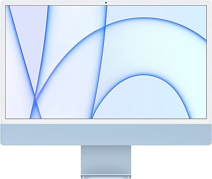 blu-24.jpg Apple iMac 24 (4 ports) M1 | RAM 16 256 GB | 2021 Blue | No K & M (Excellent) - Image 1